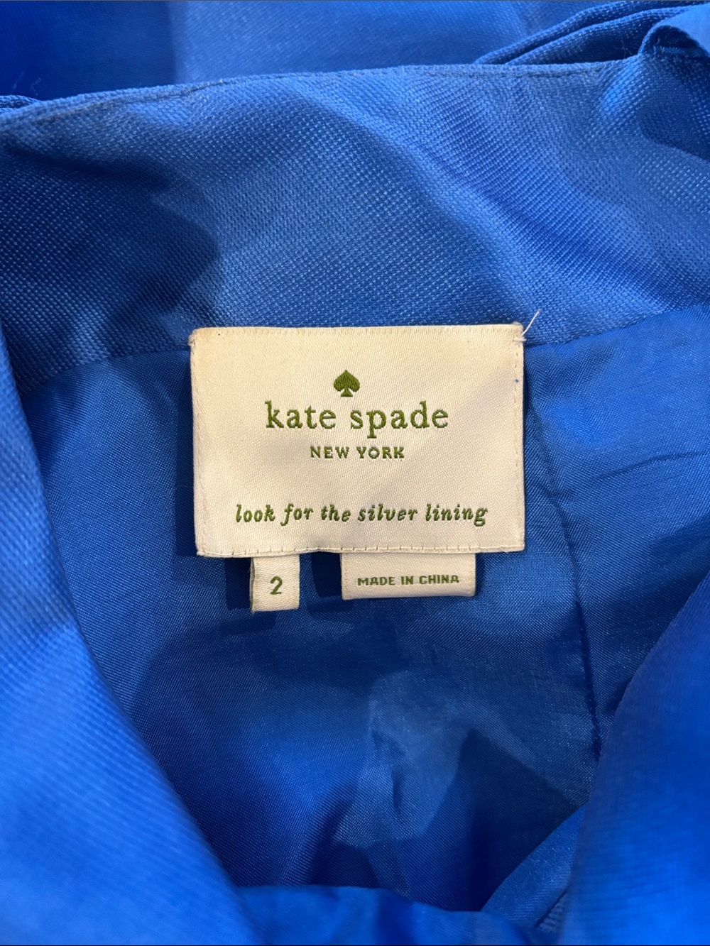 Kate Spade Silk Taffeta Open Back Big Bow Fit & Flare Blue Dress Pockets 2 $345 - Picture 5 of 8